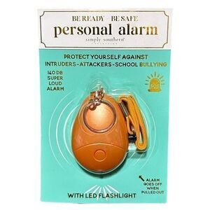 NWT Simply Southern Personal Alarm Keychain Flashlight‎ Orange